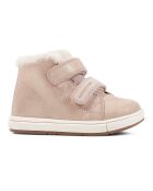 Baskets fourrées Laine en Velours de Cuir Girl roses
