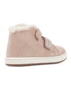 Baskets fourrées Laine en Velours de Cuir Girl roses
