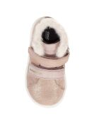 Baskets fourrées Laine en Velours de Cuir Girl roses