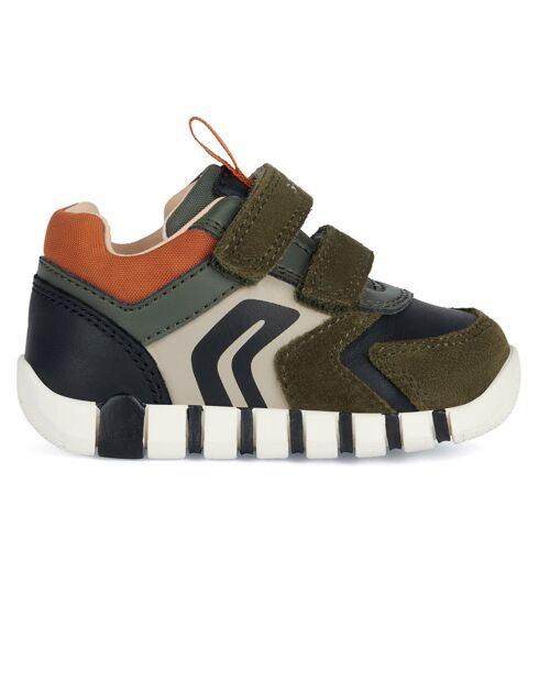 Baskets en Velours de Cuir  Iupidoo kaki/orange
