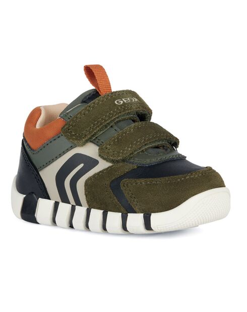 Baskets en Velours de Cuir  Iupidoo kaki/orange