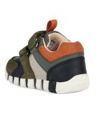 Baskets en Velours de Cuir  Iupidoo kaki/orange
