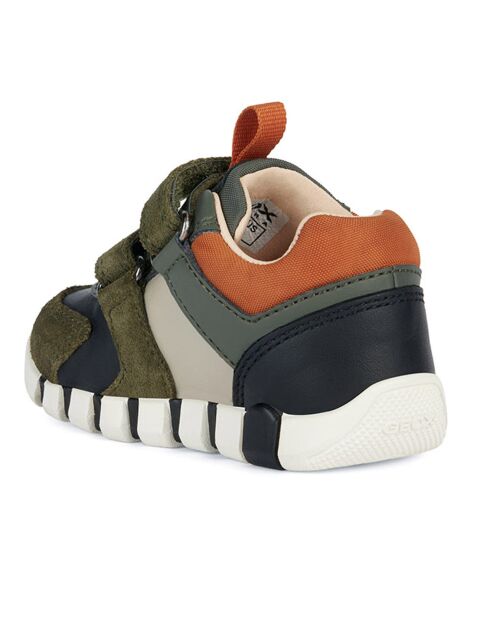 Baskets en Velours de Cuir  Iupidoo kaki/orange