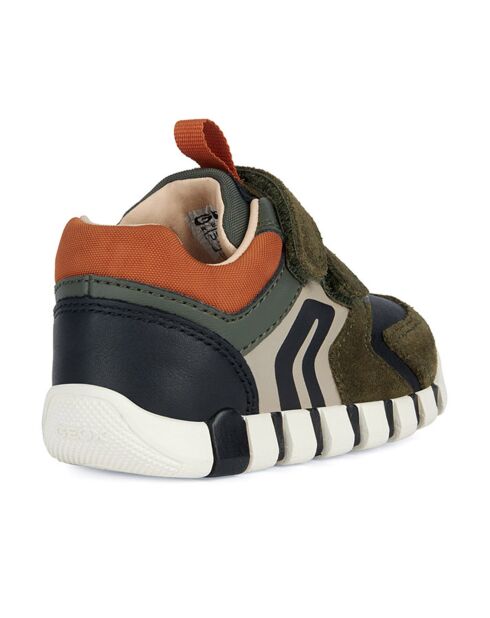 Baskets en Velours de Cuir  Iupidoo kaki/orange