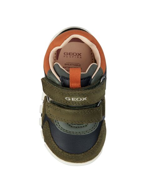 Baskets en Velours de Cuir  Iupidoo kaki/orange