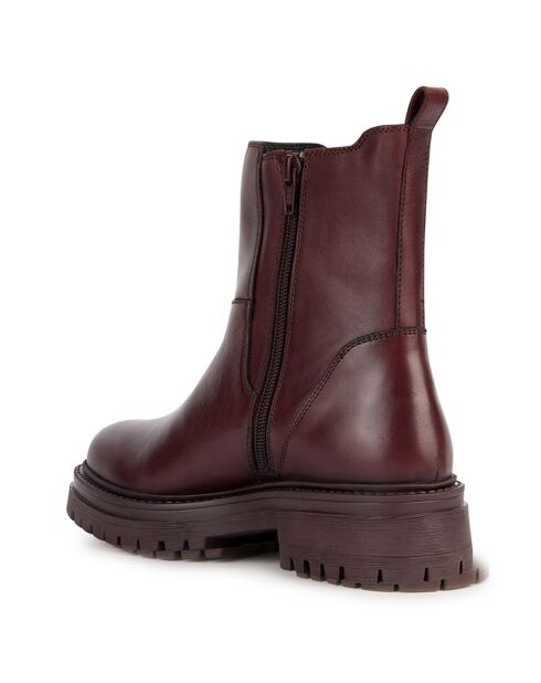 Chelsea Boots en Cuir Iridea bordeaux - Talon 3 cm