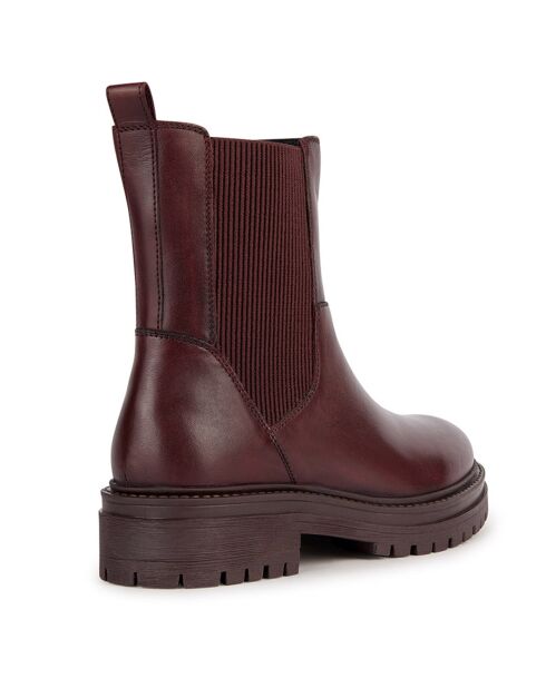 Chelsea Boots en Cuir Iridea bordeaux - Talon 3 cm