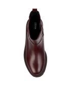 Chelsea Boots en Cuir Iridea bordeaux - Talon 3 cm