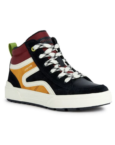 Baskets en Velours de Cuir Weemble noir/jaune