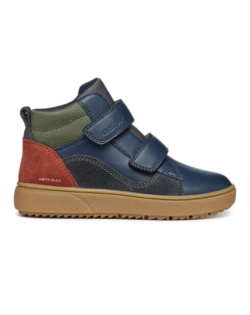 Baskets en Cuir Theleven bleu/vert/rouge
