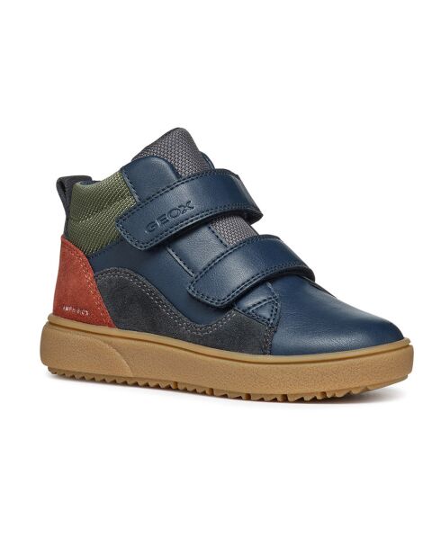 Baskets en Cuir Theleven bleu/vert/rouge
