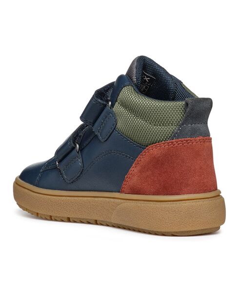 Baskets en Cuir Theleven bleu/vert/rouge