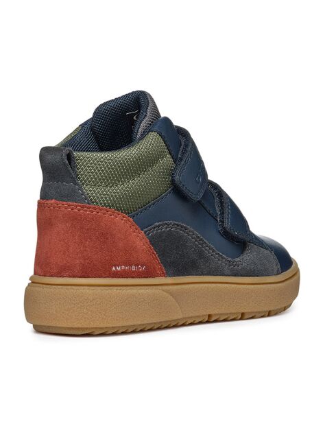 Baskets en Cuir Theleven bleu/vert/rouge