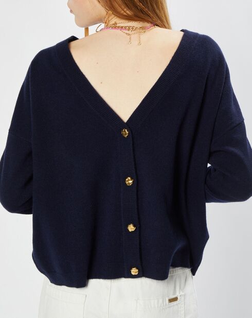 Cardigan con scollo a V Marianne Nocturne 100% lana merino