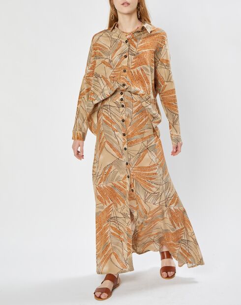 Jupe boutonnée Amélie ocre