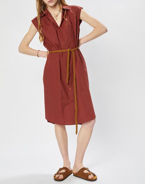 Robe chemise Mila bordeaux