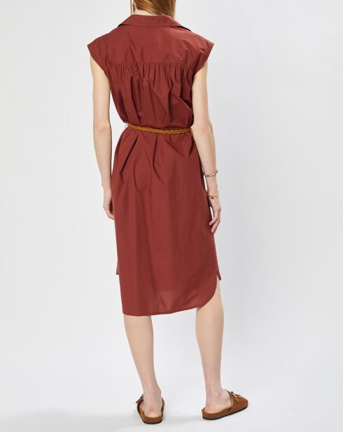 Robe chemise Mila bordeaux