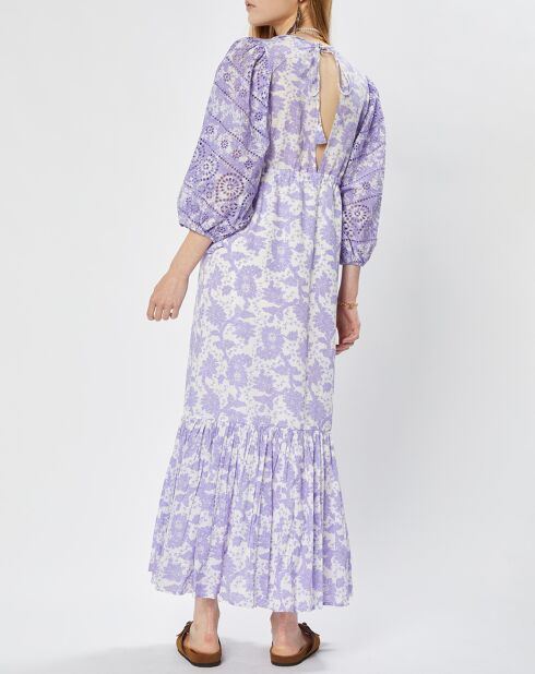 Brigitte lilafarbenes rückenfreies Kleid