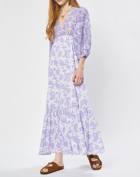 Brigitte lilafarbenes rückenfreies Kleid