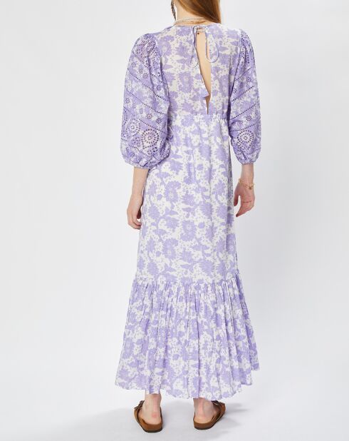 Brigitte lilafarbenes rückenfreies Kleid