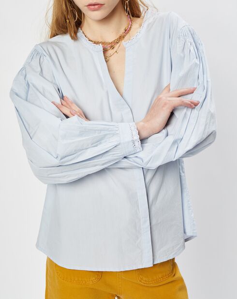 Chemise en Coton large Aramis bleu ciel