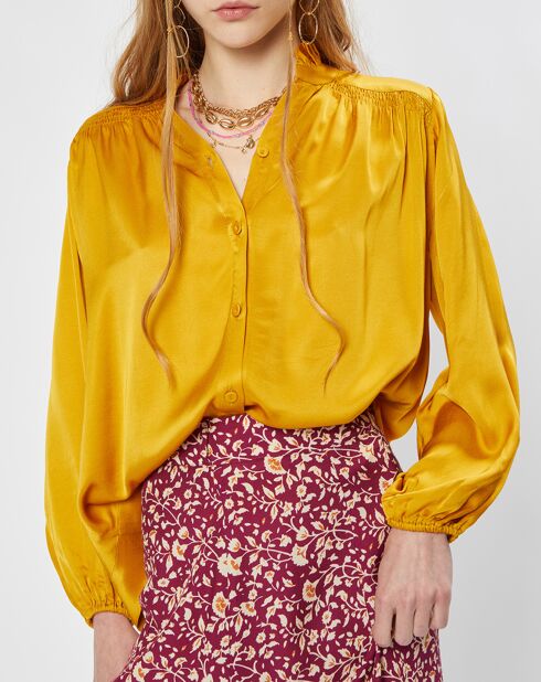 Margaux ockerfarbenes, lockeres Hemd