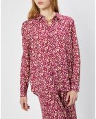 Chemise Basique à fleurs framboise