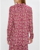 Chemise Basique à fleurs framboise