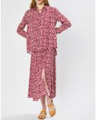 Chemise Basique à fleurs framboise