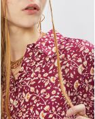 Chemise Basique à fleurs framboise