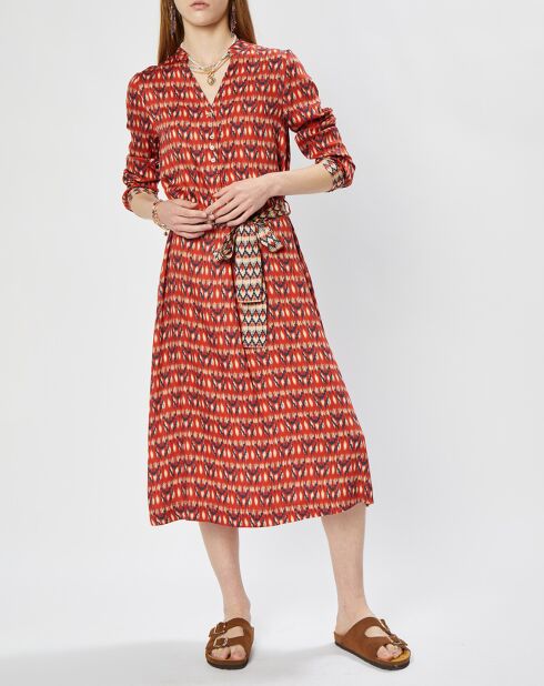 Robe Chemise Evy fluide à motif feu