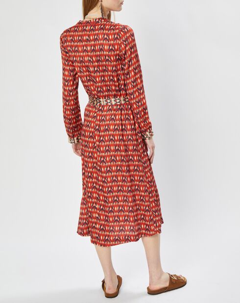 Robe Chemise Evy fluide à motif feu