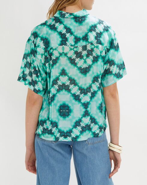 Chemise Janis imprimée vert basilic