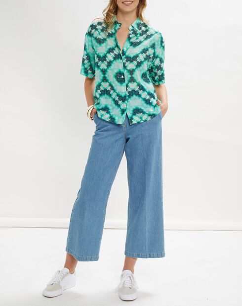 Chemise Janis imprimée vert basilic