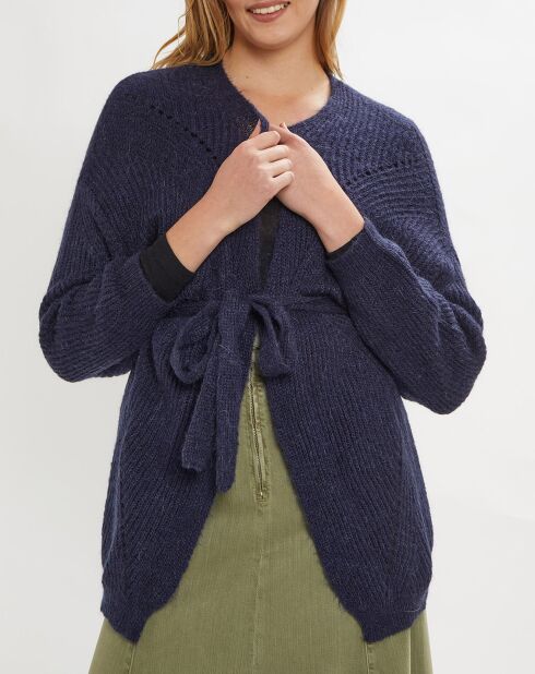 Gilet en Mohair mélangé Monica marine