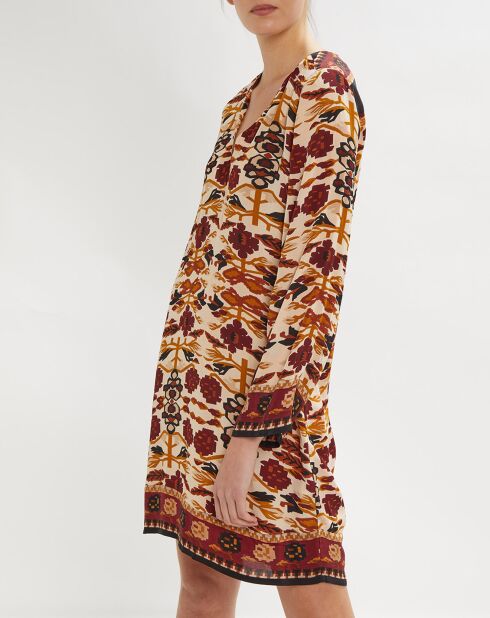 Robe Montana imprimée bordeaux/écru