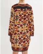 Robe Montana imprimée bordeaux/écru