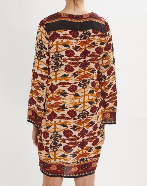 Robe Montana imprimée bordeaux/écru