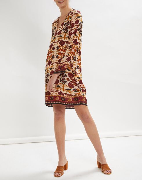 Robe Montana imprimée bordeaux/écru