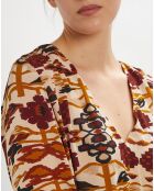 Robe Montana imprimée bordeaux/écru