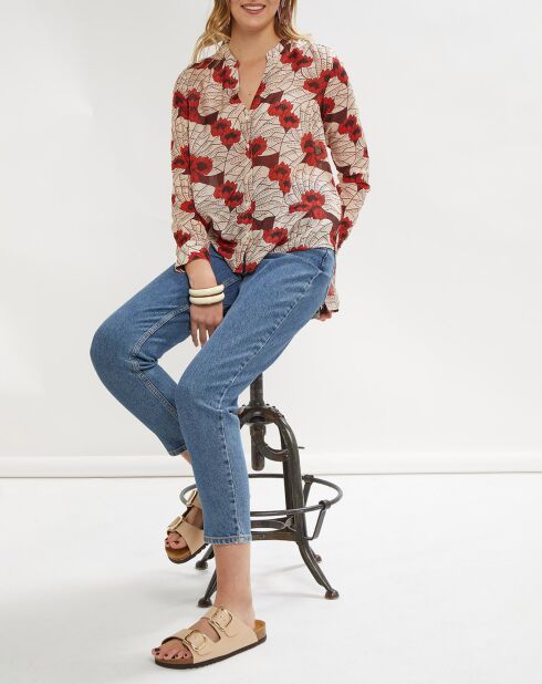 Chemise Zanzibar imprimée rouge