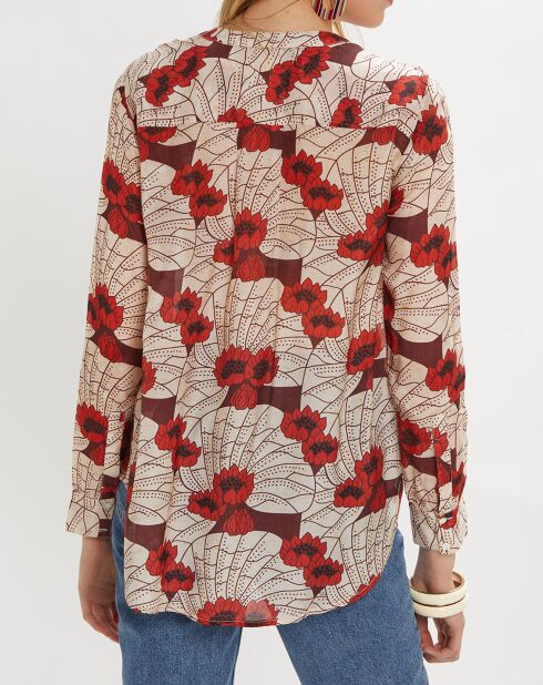 Chemise Zanzibar imprimée rouge