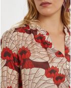 Chemise Zanzibar imprimée rouge