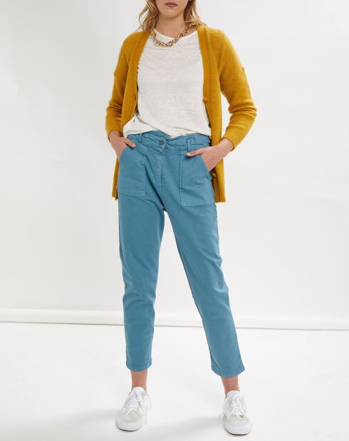 Pantalon Pauline paperbag bleu