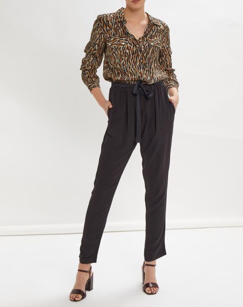 Tuta tigre bicolore con stampa sabbia/blu