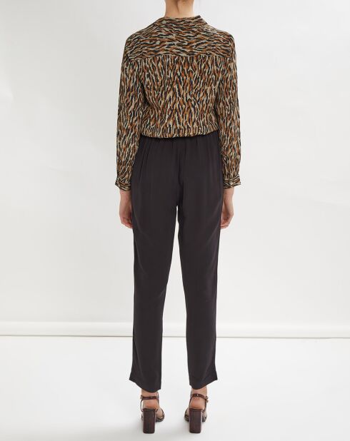 Tuta tigre bicolore con stampa sabbia/blu