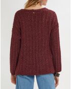 Pull Rejane en Maille mélangée bordeaux