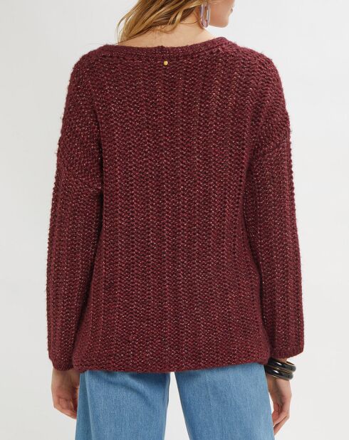 Pull Rejane en Maille mélangée bordeaux