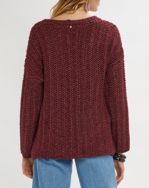 Pull Rejane en Maille mélangée bordeaux