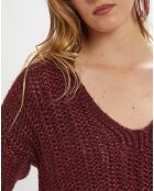 Pull Rejane en Maille mélangée bordeaux